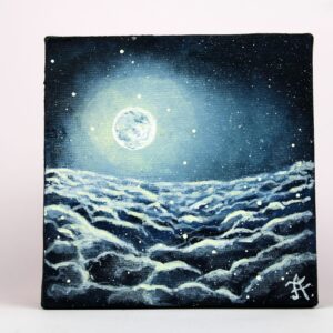 Mini Tablou - Noaptea pe nori