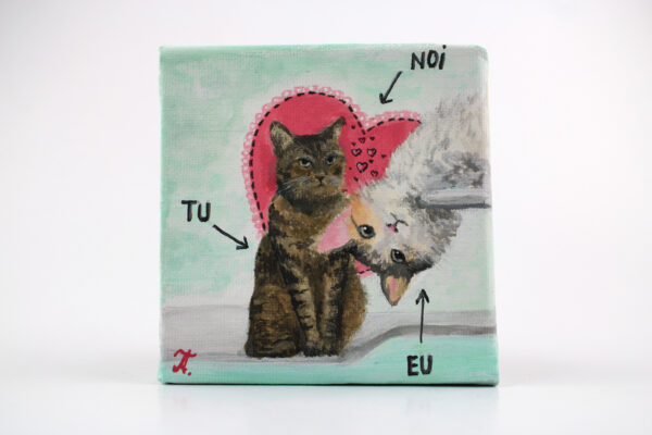 Mini tablou - Purrfect Couple