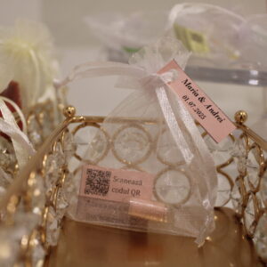 Mărturie Nuntă - Punguță organza cu pastilă